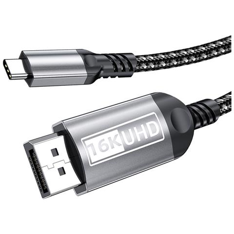 Cavo Da Type-c A Dp 2.1 Ad Alta Definizione 16k, Compatibile Con Telefoni E Computer 8k 4k, Cavo Adattatore Display Thunderbolt Grey 2 Metri - Foto 3