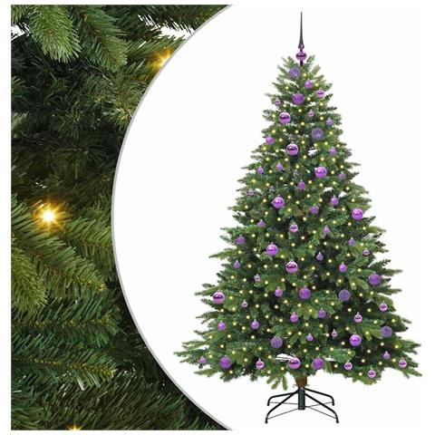 Albero di Natale artificiale con 300 LED Verde 180 cm PE e PVC - Foto 1