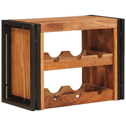 Portabottiglie 100 x 45 x 33 cm Legno di Acacia Massello - Foto 2