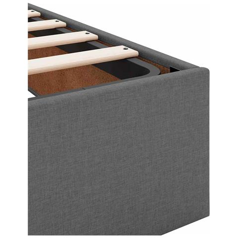 Struttura del letto Grigio scuro 80 x 200 cm Tessuto - Foto 9