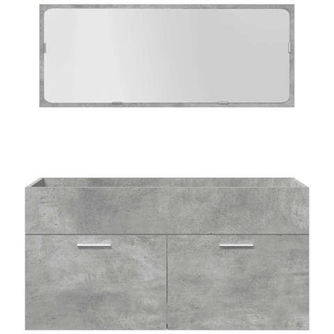 Set Mobili da Bagno 4 pz Grigio Cemento in Legno Multistrato - Foto 9