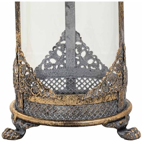 Portacandele In Metallo Dorato 17x17x42h - Foto 7