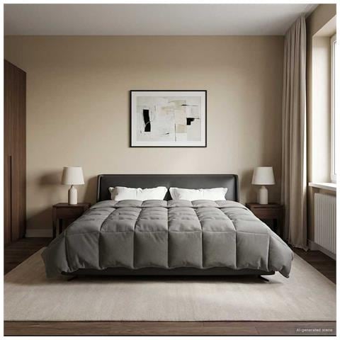 Piumone Completo Annuale Grigio chiaro 200 x 240 cm Microfibra - Foto 2