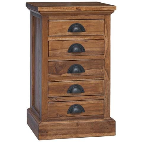 Cassettiera Naturale 35 x 30 x 60 cm Legno di teak solido - Foto 1