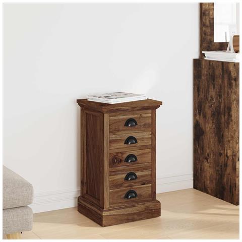 Cassettiera Naturale 35 x 30 x 60 cm Legno di teak solido - Foto 2