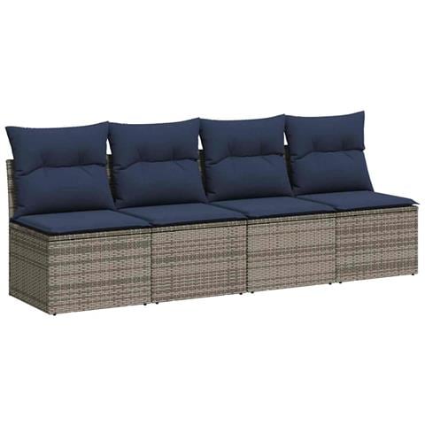 | Divano da giardino | Grigio 220 x 62 x 69cm polyrattan - Foto 1