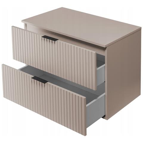 | Mobiletto - 80 cm | Beige opaco - tonalità cachemire | L /H /D 80/57/46 cm | Piano beige, mobili bagno, mobiletto - Foto 2