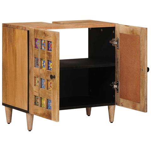 Armadio per Lavabo da Bagno con porta Naturale 62 x 33 x 58 cm - Foto 2