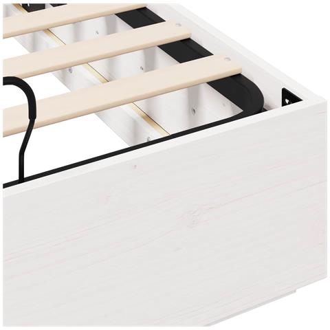 Letto ottomano Bianco 140 x 200 cm Legno di pino massiccio - Foto 9