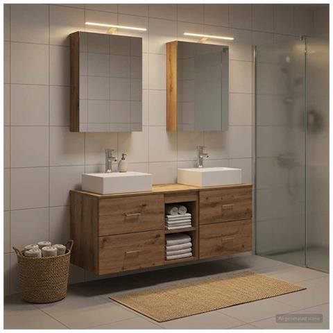 Set di mobili per il bagno 5 pcs Rovere Artigianale - Foto 2