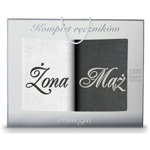 Set di asciugamani 2x70x140 cm - Bianco-Grafite - 100% cotone - Regalo elegante - Foto 5