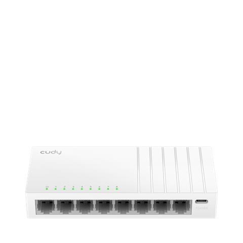 8-Port Gigabit Switch with USB-C Power Input, GS108U 2.0 Non gestito Gigabit Ethernet (10/100/1000) Bianco - Foto 1