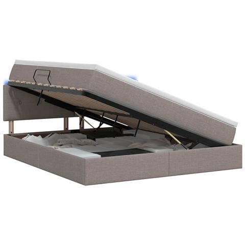 Letto con contenitore LED e materasso Tortora 180 x 200 cm - Foto 1