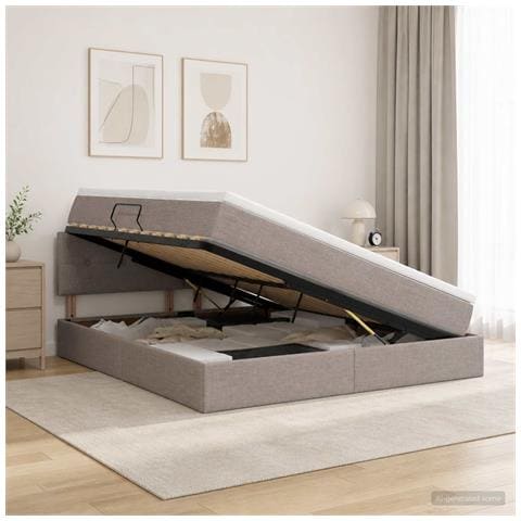 Letto con contenitore LED e materasso Tortora 180 x 200 cm - Foto 2