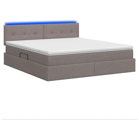 Letto con contenitore LED e materasso Tortora 180 x 200 cm - Foto 9