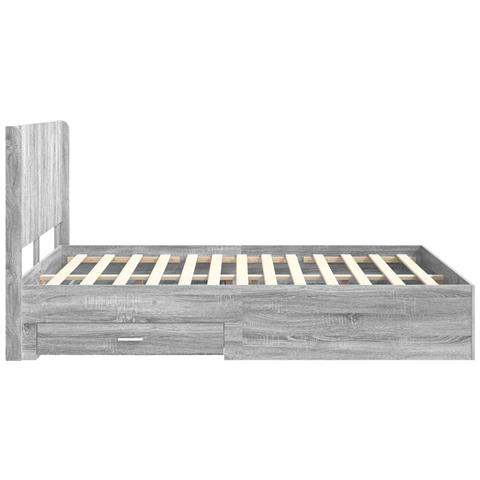 Struttura del letto con stoccaggio e testata Sonoma grigio - Foto 2