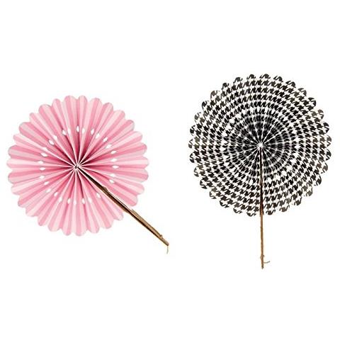 6 Ventilatori Di Carta - Rosa E Nero - Foto 2