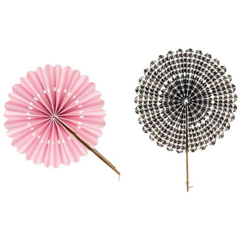 6 Ventilatori Di Carta - Rosa E Nero - Foto 3