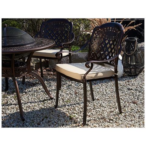 Set Di 4 Sedie Da Giardino Alluminio Marrone Scuro Manfria - Foto 16