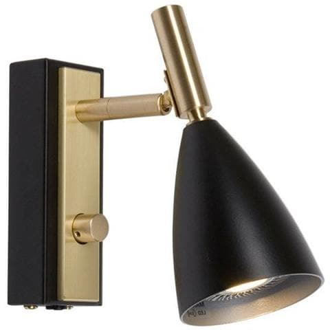 Applique Da Interno A 1 Luce Nera, Ottone - Foto 1