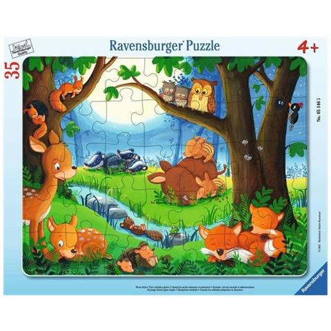 Puzzle Con Cornice 30-48 Pezzi - I Piccoli Animali Si Addormentano - Foto 1