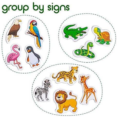 Felice Zoo Magneti Animali Per I Bambini -real Grande Frigorifero Magneti Per Toddlers- Magnetici Giocattoli Educativi Per Bambini Di 3 Anni Magneti Bambino Di Apprendimento Per I Magneti Kid Bambini- Magneti Animali Teatro-giungla - Foto 2