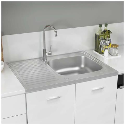 Lavello da Cucina con Scarico Argento 800x600x155 mm Acciaio - Foto 2