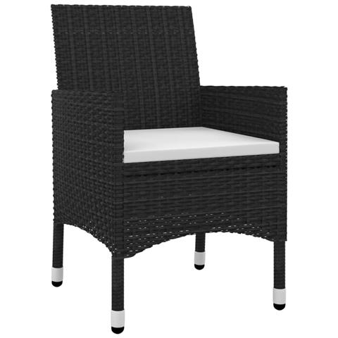 Set Da Pranzo Per Giardino 9 Pz Con Cuscini Polyrattan E Vetro - Foto 2