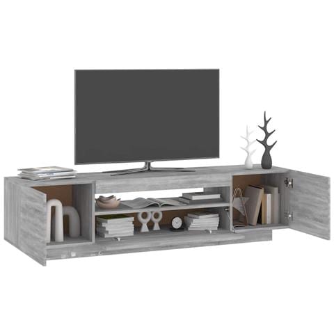 Mobile Porta TV con Luci LED Grigio Sonoma 160x35x40 cm - Foto 10