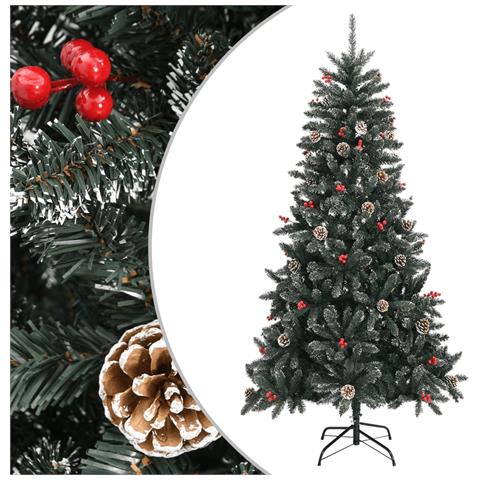 Albero Di Natale Artificiale Con Base Verde 210 Cm Pvc - Foto 1