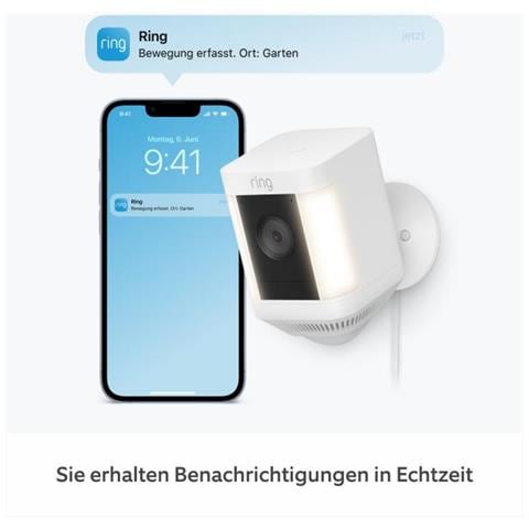 Ring Spotlight Cam Plus Plug Scatola Telecamera Di Sicurezza Ip Esterno 1920 X 1080 Pixel Soffitto /muro - Foto 2