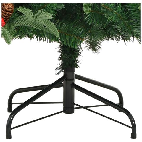 Albero Natale Artificiale Incernierato Con Pigne E Bacche 180cm - Foto 9