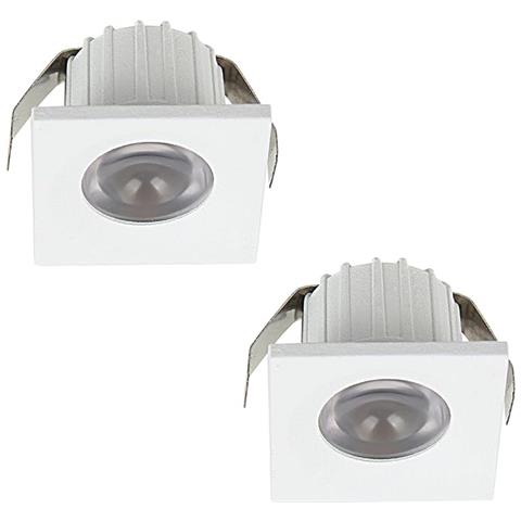 Mini Spot Led 3w - Dimmerabile - 300lumen - Classe A++ - Luce Calda 3000k - Faretto Led Da Incasso Quadro 35x35x25mm - Alimentato 220v / 230v Ac - Pack 2 Spot (1 Scatola Da 2 Spot) - Foto 1