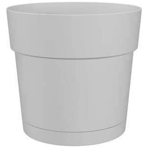 Pentola Di Fiori E Piante Di Plastica Rotonda - Serbatoio Dell'acqua - Ø 50 Cm - Bianco - Foto 1