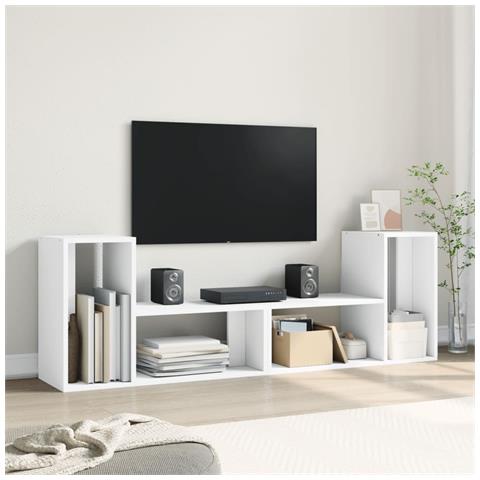 Mobili Tv A Parete 2pz Bianchi 75x30x50 Cm In Legno Multistrato - Foto 3