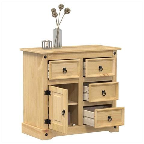 Credenza Corona 87x40x76 cm in Legno Massello di Pino - Foto 2