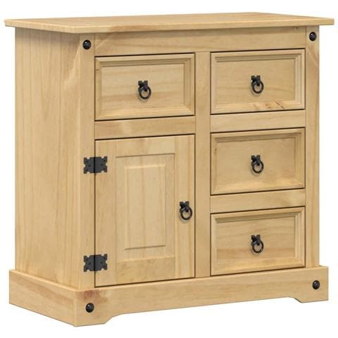 Credenza Corona 87x40x76 cm in Legno Massello di Pino - Foto 1