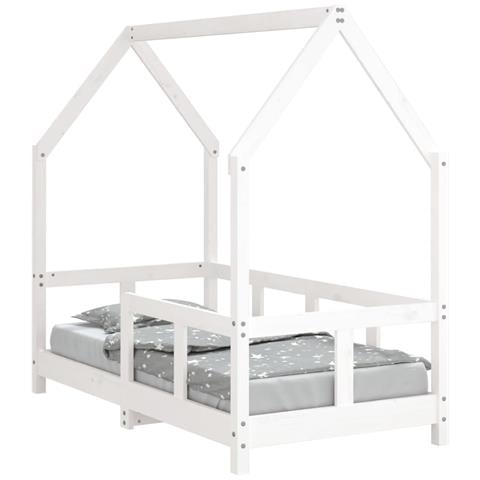 Giroletto Per Bambini Bianco 70x140cm In Legno Massello Di Pino - Foto 2