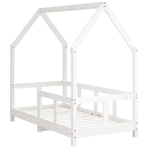 Giroletto Per Bambini Bianco 70x140cm In Legno Massello Di Pino - Foto 3