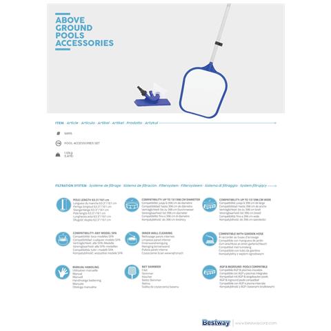 Set Accessori Pulizia E Manutenzione Piscina E Spa 58195 - Foto 8