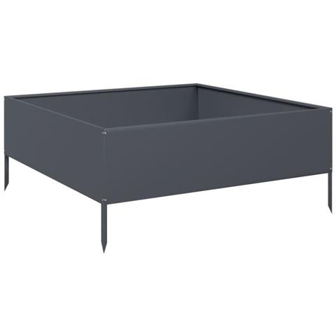 Fioriera Rialzata da Giardino Antracite 100x100x25 cm Acciaio - Foto 1