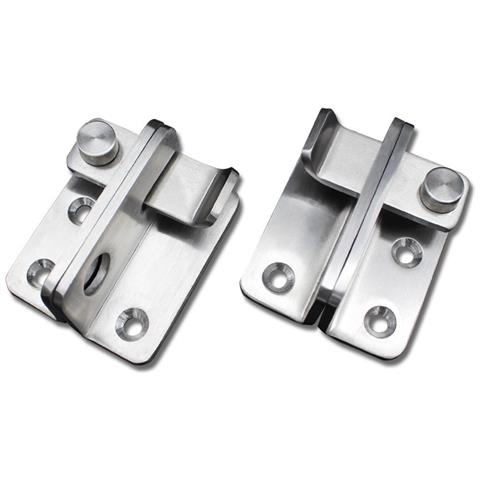 Serratura Di Sicurezza Per Porta Di Sicurezza Con Chiavistello Per Porta In Acciaio Inossidabile Con Foro Per Lucchetto, Set Da 2   Serratura Della Porta Sinistra - Foto 2