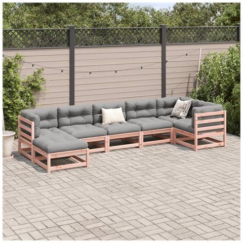 Set Divani Da Giardino 7 Pz In Legno Massello Abete Douglas - Foto 3