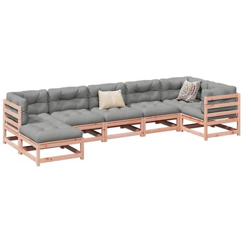 Set Divani Da Giardino 7 Pz In Legno Massello Abete Douglas - Foto 1