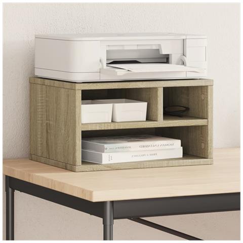 Supporto Stampante Rovere Sonoma 40x32x22,5cm Legno Multistrato - Foto 1