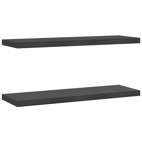 Mensole a Muro 2 pz 75x23,5x3 cm Nero in Acciaio Inossidabile - Foto 2