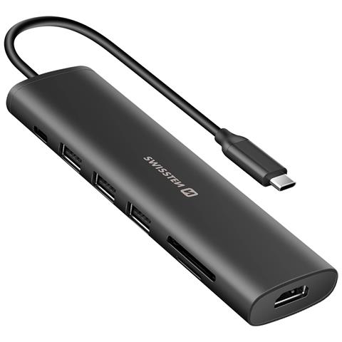Adattatore Multiporta Usb-c 100w + Hdmi 4k + 3 Usb + Lettore Schede Sd, Nero - Foto 1