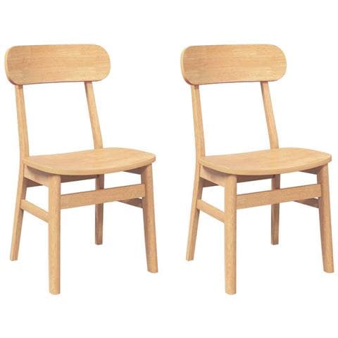 Sedie da Pranzo 2 pz in Legno Massello di Hevea - Foto 1