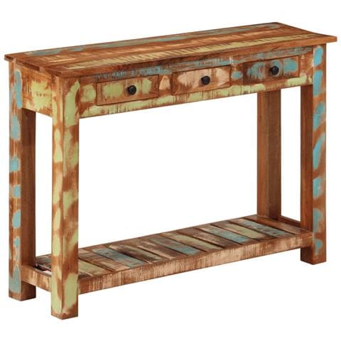 Tavolo Consolle 110x30x76 Cm In Legno Massello Riciclato - Foto 1