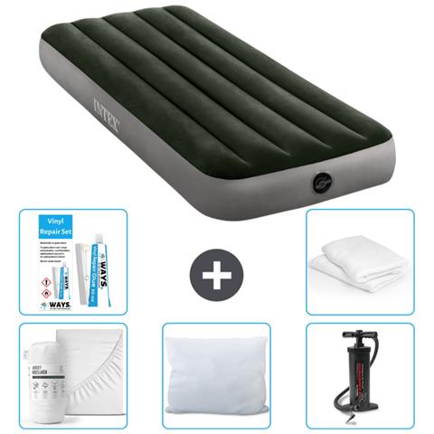 Set Materassino Gonfiabile - 191x76x25 Cm - Verde - Include Accessori Coordinati Cb1 - Foto 1